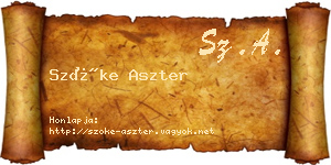 Szőke Aszter névjegykártya